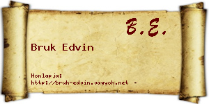 Bruk Edvin névjegykártya